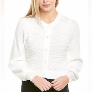 525 America White Sparkle Puff Sleeve Pullover